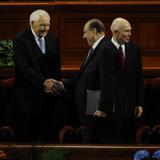 Elder L. Tom Perry with President Thomas S. Monson